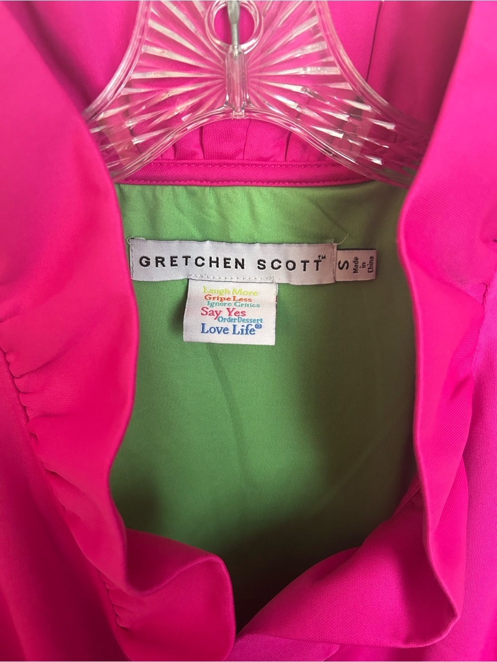 Gretchen Scott Bright Fuchsia Ruffle V-Neck Dress - Picture 2 of 3